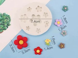 Molde silicona 8 florcitas 